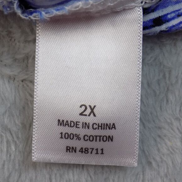 Ophelia Roe Top 2X Peplum Smock Beach Coastal Boho Cottage (BUNDLE PRICE $5) - Picture 4 of 5